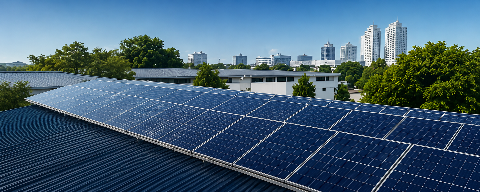 Brinsley engineers reviewing plans on a rooftop solar installation